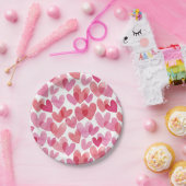 Watercolor Herzmuster Pappteller (Party)