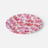 Watercolor Herzmuster Pappteller (Schrägansicht)