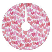 Watercolor Herzmuster Polyester Weihnachtsbaumdecke (Vorderseite)