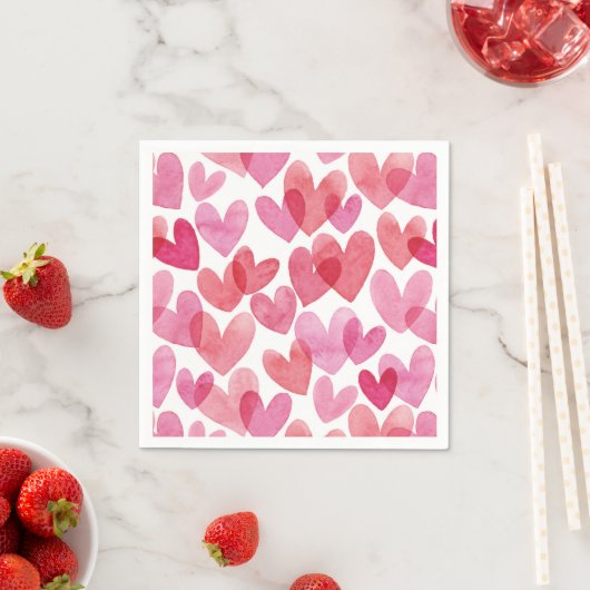 Watercolor Herzmuster Serviette (Beispiel)
