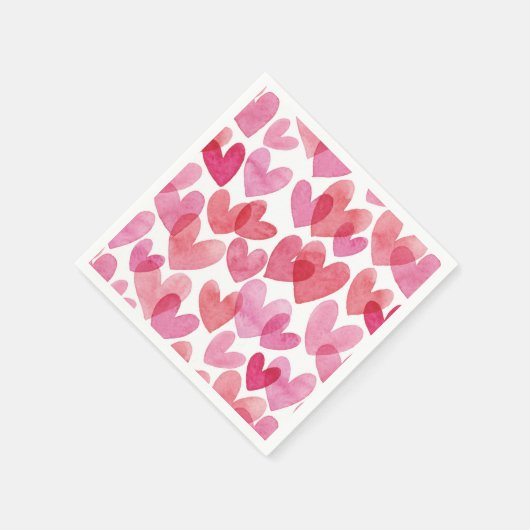 Watercolor Herzmuster Serviette (Ecke)