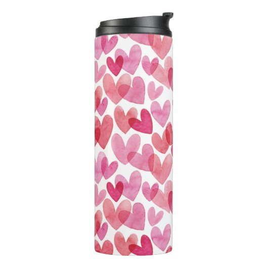 Watercolor Herzmuster Thermosbecher (Nach links gedreht)