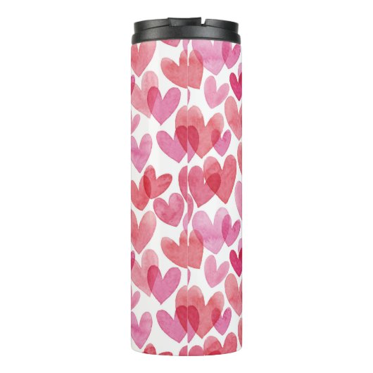 Watercolor Herzmuster Thermosbecher (Rückseite)