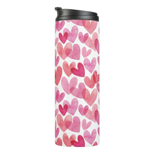 Watercolor Herzmuster Thermosbecher (Nach rechts gedreht)