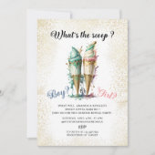 Watercolor Hi oder She gender enthüllt Party Einladung (Vorderseite)