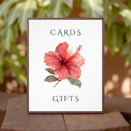 Watercolor Hibiscus Wedding Cards & Gifts Sign Fotodruck