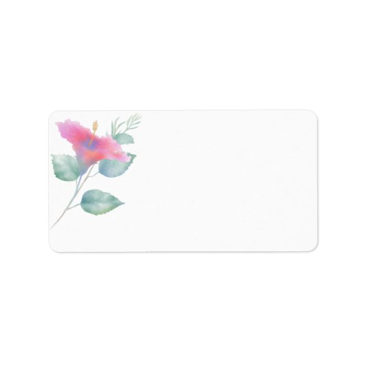 Watercolor Hibisken Maui Wedding Address Adressaufkleber (Vorne)