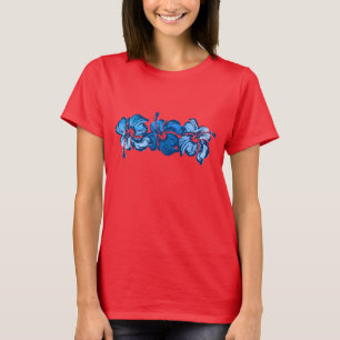 Watercolor Hibiskus Damen T-Shirt