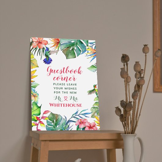 Watercolor Hibiskus Wedbook Tropical Poster