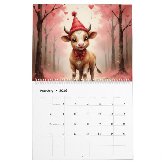 Watercolor Highland Cow 20xx Kalender (Feb 2026)