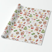 Watercolor Hirsch Weihnachtswrapping Paper Geschenkpapier (Ungerollt)