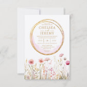 Watercolor-Hochzeit mit Whimsical-Wildblume Einladung (Vorderseite)