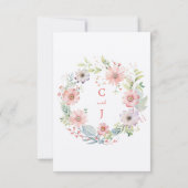 Watercolor-Hochzeit mit Whimsical-Wildblume Einladung (Rückseite)