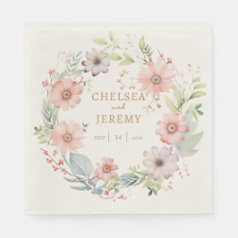 Watercolor-Hochzeit mit Whimsical-Wildblume Serviette