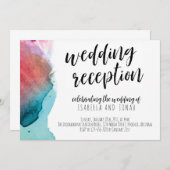 Watercolor-Hochzeits-Empfangs-nur Einladung (Vorne/Hinten)