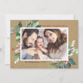 Watercolor Holdings Kraft Paper Christmas Foto (Vorderseite)