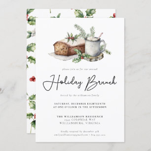 Watercolor Holiday Brunch Grün Holiday Brunch Einladung