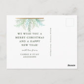 Watercolor Holiday Foto im Winter Branches Postkarte (Rückseite)