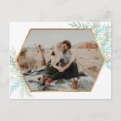 Watercolor Holiday Foto im Winter Branches Postkarte (Vorderseite)