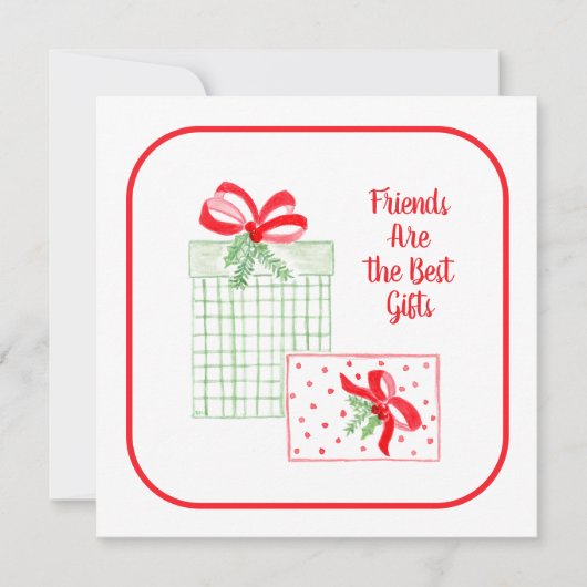 Watercolor Holiday Friends sind die besten Geschen (Vorderseite)