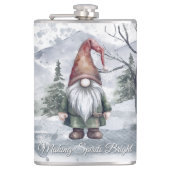 Watercolor Holiday Gnome Flachmann (Vorderseite)