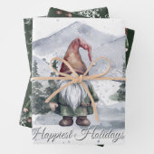 Watercolor Holiday Gnome Geschenkpapier Set (Beispiel)