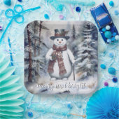 Watercolor Holiday Gnome Pappteller (Party)