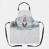 Watercolor Holiday Gnome Schürze (Vorderseite)