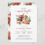 Watercolor Holiday Party Einladung<br><div class="desc">Diese festliche "Make Spirits bright" Cocktail-Party Einladung bietet wunderschöne handbemalte Aquarellbotanicals und Cocktails. Auf der Rückseite befinden sich eine stylische Winterpoinsettia und ein Kiefernkegel. Finden Sie passende Produkte in der Weihnachtscocktails Kollektion.</div>