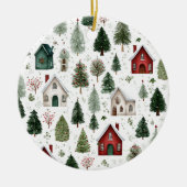 Watercolor Holiday Pattern Christmas Ornament (Vorne)