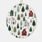 Watercolor Holiday Pattern Christmas Ornament (Links)