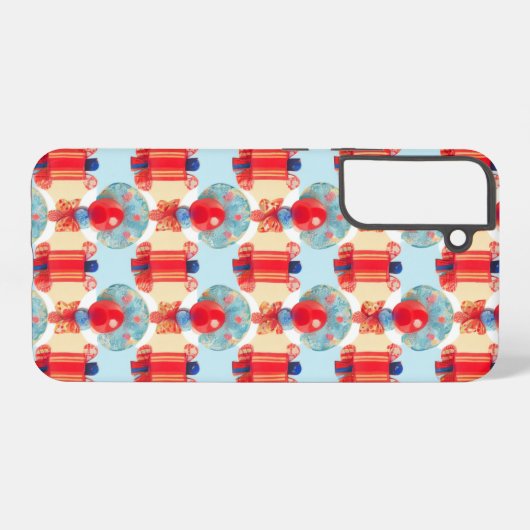 Watercolor Holiday Pattern Samsung Galaxy Hülle (Rückseite (Horizontal))