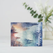 Watercolor Holiday Postkarte (Stehend Vorderseite)