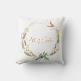Watercolor Holiday Wreath Kissen