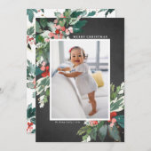 Watercolor Hollies Chalkboard Frohe Weihnachten (Vorne/Hinten)