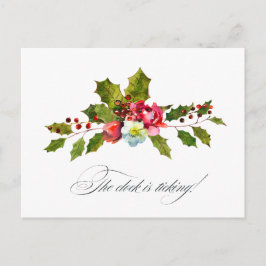 Watercolor Holly and Ivy Weihnachtsfeier Erinnerun Postkarte