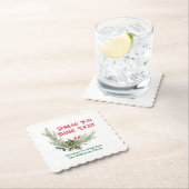 Watercolor Holly Berries Bouquet Christmas Untersetzer (Vor Ort)