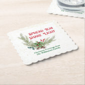 Watercolor Holly Berries Bouquet Christmas Untersetzer (angewinkelt)