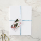 Watercolor Holly Berries Christmas Tree Holiday Geschenkanhänger (Mit Garn)