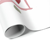 Watercolor Holly Berries Christmas Tree Holiday Geschenkpapier (Rolleneckpunkt)