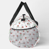 Watercolor Holly Berries Red Ribbon Custom Name Duffle Bag (Rechts)