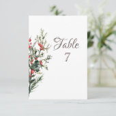 Watercolor Holly Berry Greenery Einladung (Stehend Vorderseite)