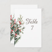Watercolor Holly Berry Greenery Einladung (Vorne/Hinten)