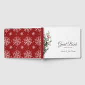 Watercolor Holly Berry Greenery Gästebuch (Voll)