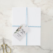 Watercolor Holly Berry Greenery Geschenkanhänger (Mit Garn)