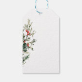 Watercolor Holly Berry Greenery Geschenkanhänger (Rückseite)