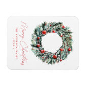 Watercolor Holly Berry & Greenery Weinkeller Weihn Magnet (Horizontal)