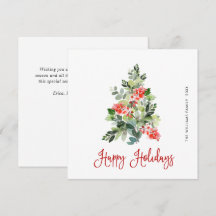 Watercolor Holly Berry Weihnachtsbaum Gruß