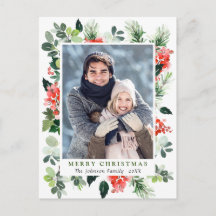 Watercolor Holly Berry Weihnachtsfeiertag FOTO