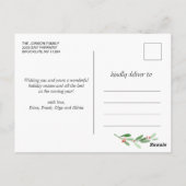 Watercolor Holly Berry Weihnachtsgrüßen FOTO Gruß Postkarte (Rückseite)